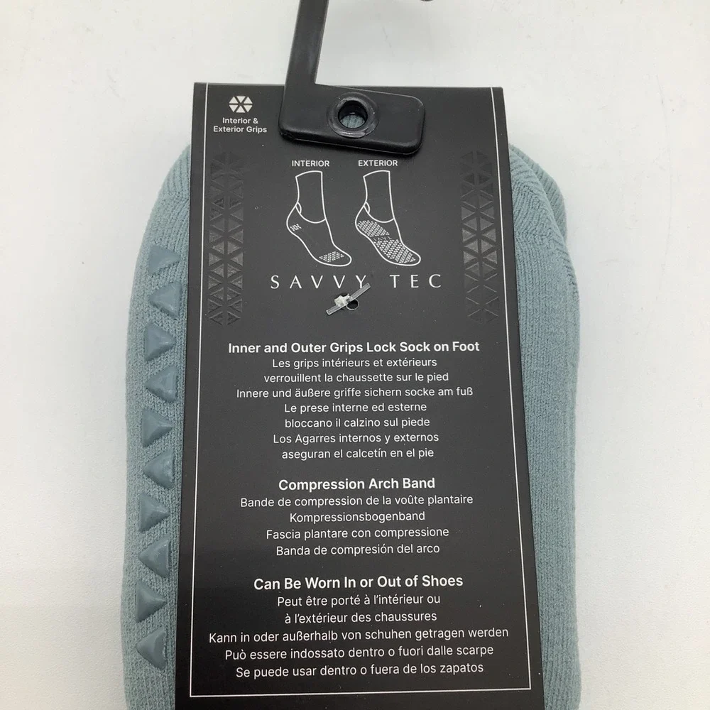 Tavi Tec Savvy Tec Ultimate Performance Grip‎ Socks Mirage Blue Size Large New